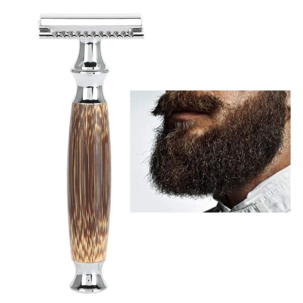 Double Edged Safety Razor with Long Natural Bamboo Handle Experience A Better Shave Grand slam Friendly Male Grooming - Image 2