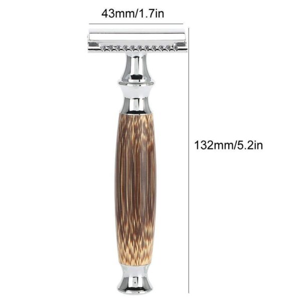 Double Edged Safety Razor with Long Natural Bamboo Handle Experience A Better Shave Grand slam Friendly Male Grooming - Image 4