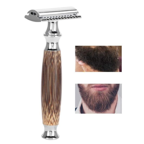 Double Edged Safety Razor with Long Natural Bamboo Handle Experience A Better Shave Grand slam Friendly Male Grooming - Image 3